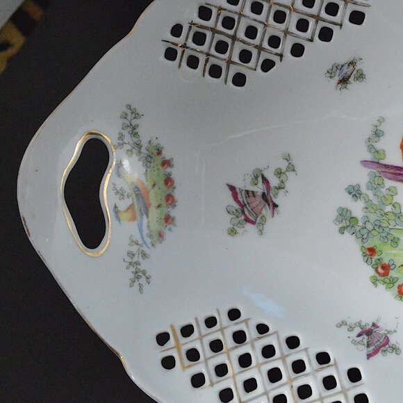 Antique Victoria Austria Porcelain Pheasant Serving Bowl - Picture 5 of 9